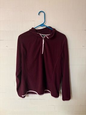 Pacific Trail Burgundy Quarter Zip Pullover Womens Large Textured